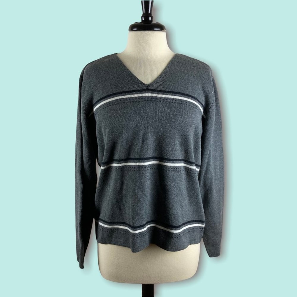 Geoffrey Beene Sport V-Neck Cotton Sweater - L